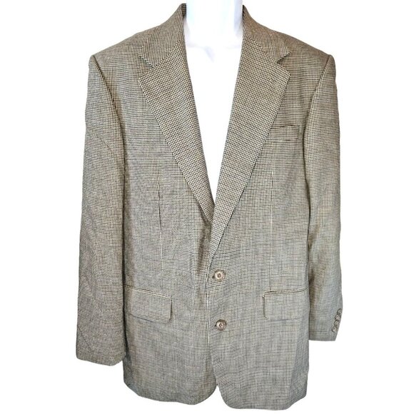 Oscar de la Renta Signature Mens Blazer Suit Jacket Size 40L 40 Long Brown - Picture 1 of 5